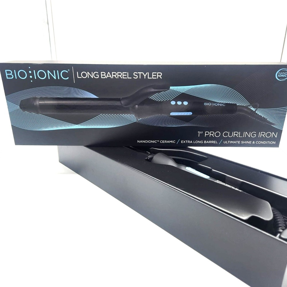 Bio Ionic Long Barrel Styler 1" Curling Iron Moisture Heat Tech & NanoIonic MX - Picture 3 of 15